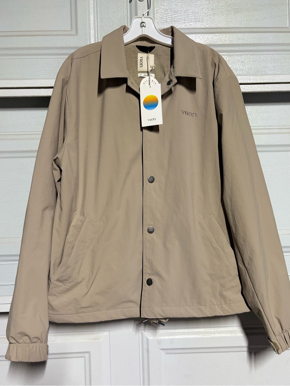 Vuori Men's Taupe Coach Windbreaker Jacket